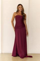 Sugar Cubes Strapless Maxi Dress Wine